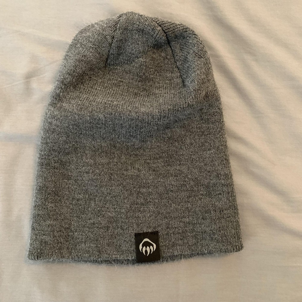 Wolverine Hat Beanie Mens One Size‎ Gray Knit Logo Stretch Winter Casual